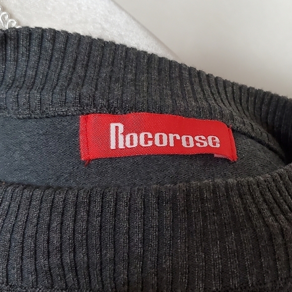 ROCOROSE Dark Gray Bodycon Mock Neck Long Sleeve Midi Ruffle Mermaid Dress M - Picture 10 of 11